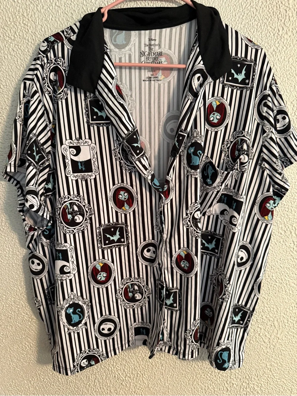 Disney Nightmare Before Christmas Striped Pajama Set - 3x - Picture 2 of 3